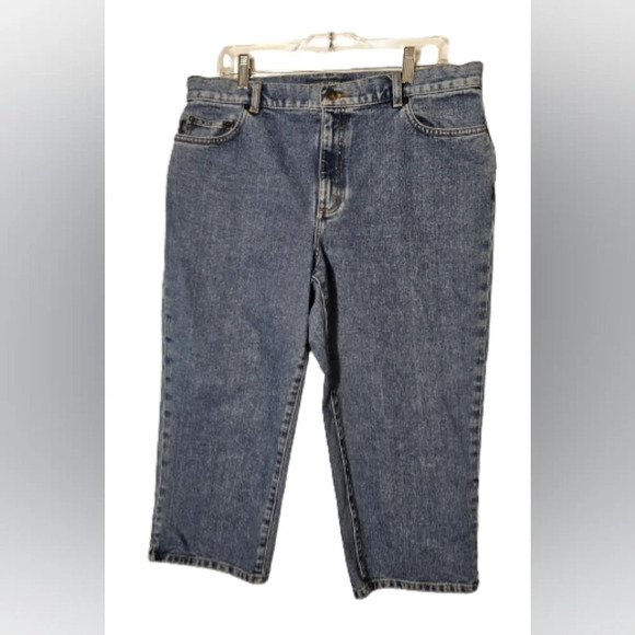 Lauren Jeans Co. Ralph Lauren Cropped Plus Size Relaxed Jeans Women's Size 14 - Picture 1 of 8